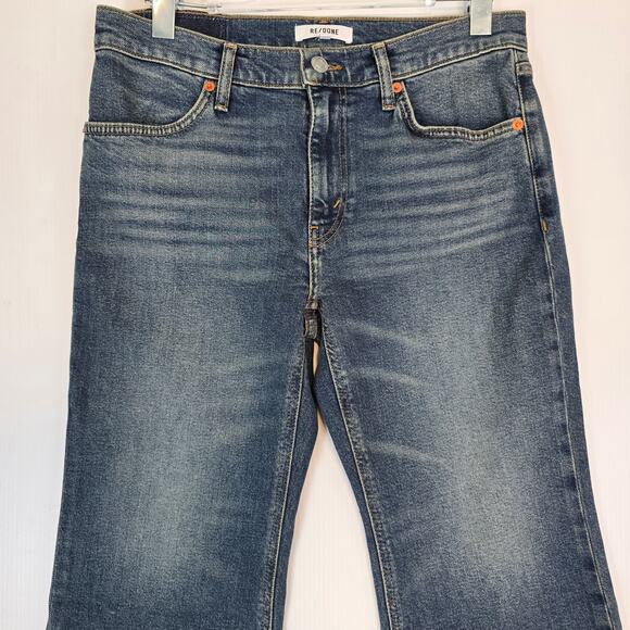 Re/Done 90s Crop Kick Hem Jeans Distressed Capri Mid Rise Denim Size 29 NWT - Picture 4 of 8